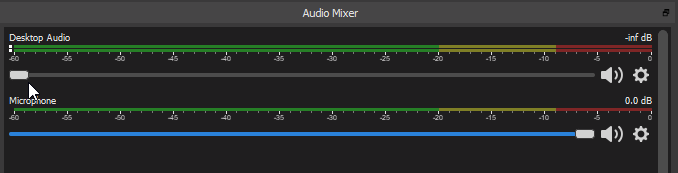 The Desktop Audio signal is omitted from the audio of OBS